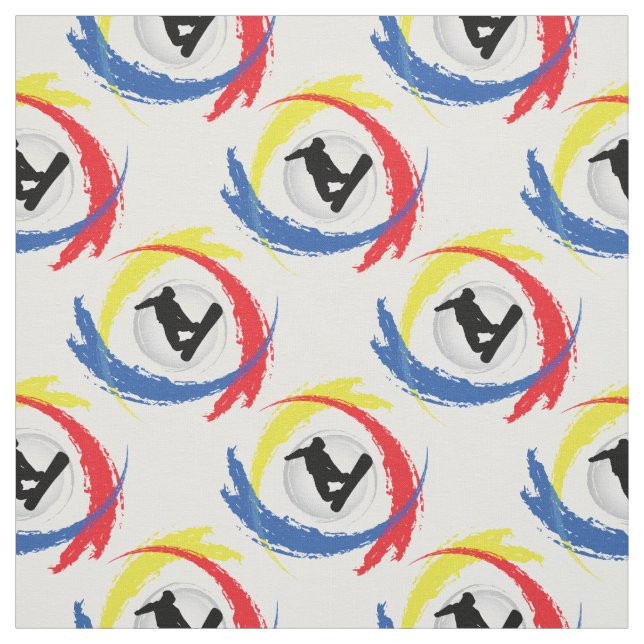 Tecido Emblema Tricolor da snowboarding (Modelo)