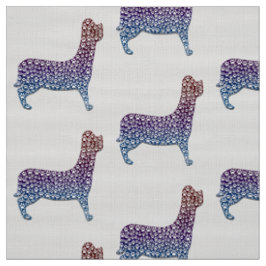 Tecido Embossed Indigo Gradient Paw Print Dog Outline