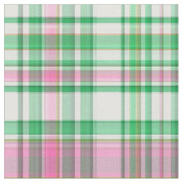 Tecido Emerald Grn Quente-Rosa Whoteia Preppy Madras Xadr