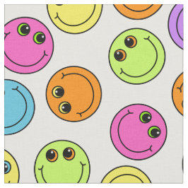 Tecido Emoji colorido enfrenta