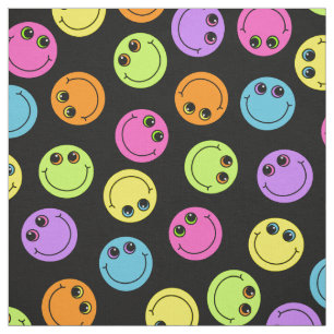 Tecido Emoji colorido enfrenta