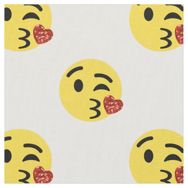 tecido emoji de beijo brilhante (Detalhe)