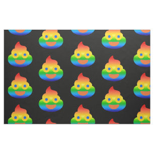 Tecido Emoji de Cocô Divertido Arco-íris de Cores Rosto S