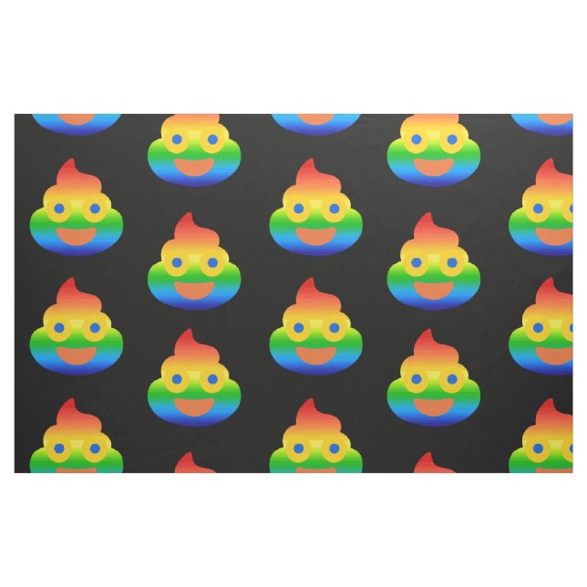 Tecido Emoji de Cocô Divertido Arco-íris de Cores Rosto S (Fat Quarter)