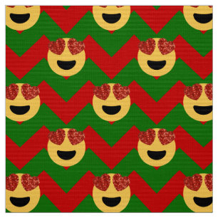 tecido emoji do coração de natal