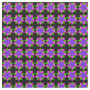 Tecido Enfeite com flores violetas