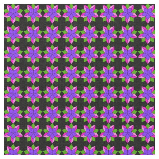 Tecido Enfeite com flores violetas (Detalhe)