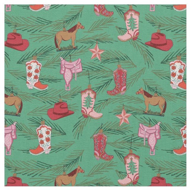 Tecido Enfeites de natal de Garota do País (Detalhe)