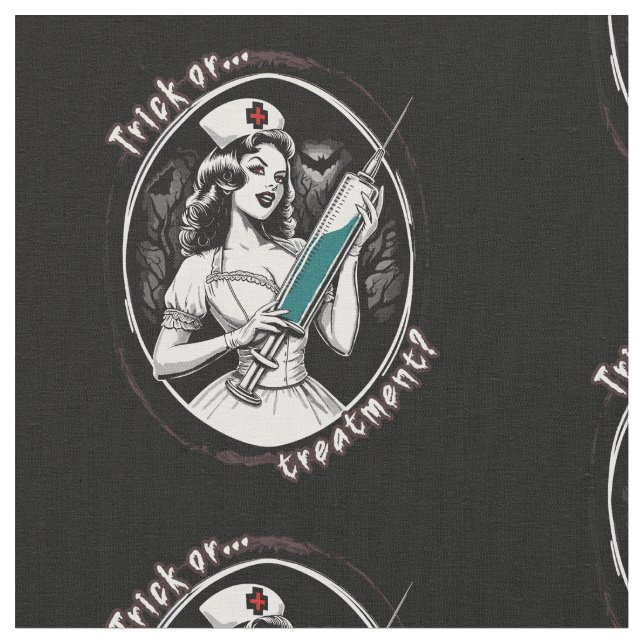 Tecido Enfermeira de Halloween (Detalhe)