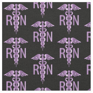 Tecido Enfermeira Registrada RN - Padrão Roxo