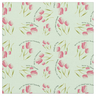 Tecido Enfermeiro Tulipas Design Verde Claro
