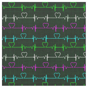 Tecido Enfermeiros Ritmo cardíaco ecg Médico preto e br