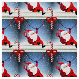 Tecido Engraçado Papai Noel entregando dotes doces