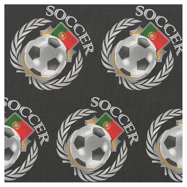 Tecido Engrenagem do fã do futebol 2016 de Portugal (Detalhe)