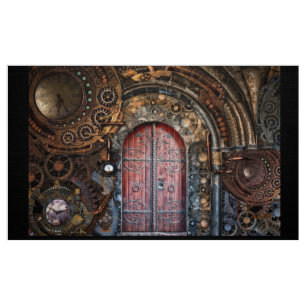 Tecido Entrada de Tempo Steampunk Relógio Lâminas Porta