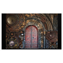 Tecido Entrada de Tempo Steampunk Relógio Lâminas Portas 