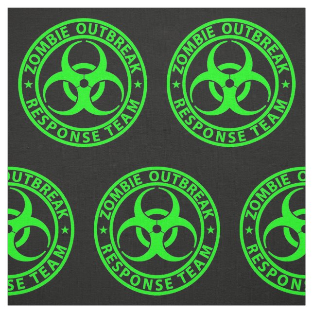 Tecido Equipe de Resposta a Surtos de Zumbis Verde Neon (Modelo)