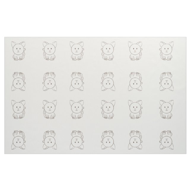 Tecido Esboço de gato adorável (Fat Quarter)