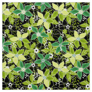 Tecido Esboço floral multicolorido retrô outono