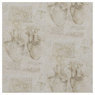 Tecido Esboços humanos da anatomia do coração de da Vi