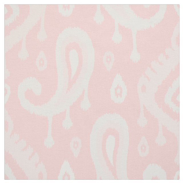 Tecido Escala Grande de Ikat Paisley Rosa (Modelo)