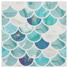 Tecido Escalas de peixes borbulhantes da sereia do
