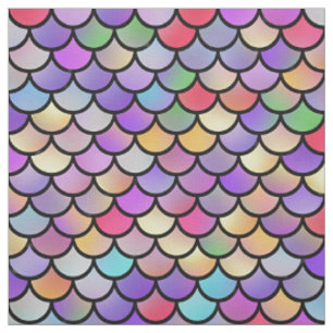 Tecido Escalas de Sereia Multicolores Iridescentes