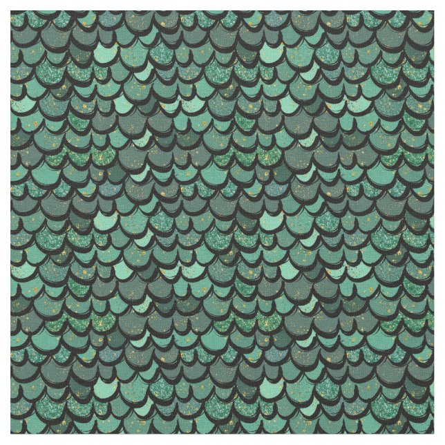 Tecido Escalas de Sereia Verde ou Dragão (Detalhe)