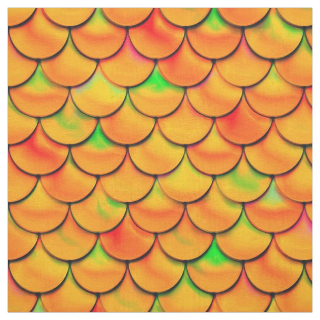 Tecido Escalas laranja e verde de queda (Modelo)