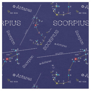 Tecido Escorpião de constelação do Zodiac