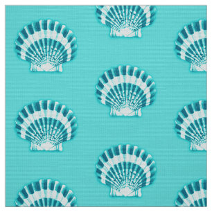 Tecido Escudos do mar - aqua e cerceta