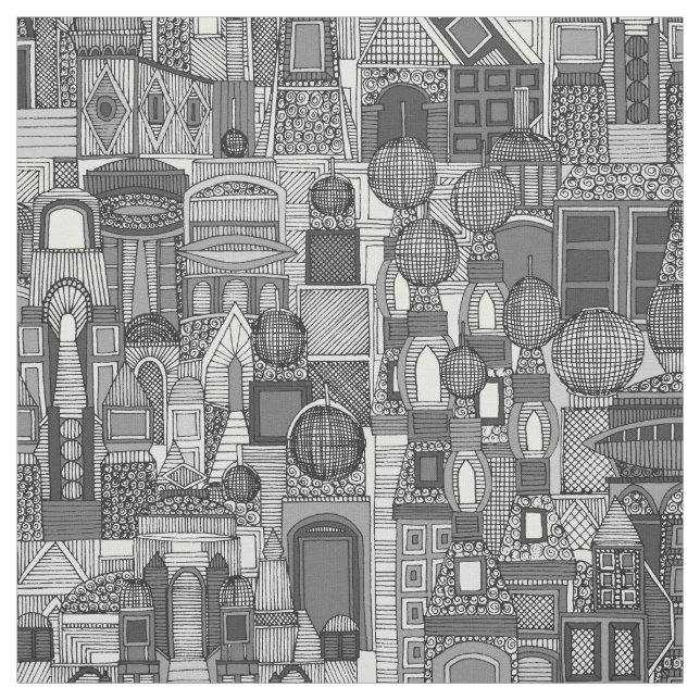 Tecido espaço cidade sol bw (Modelo)