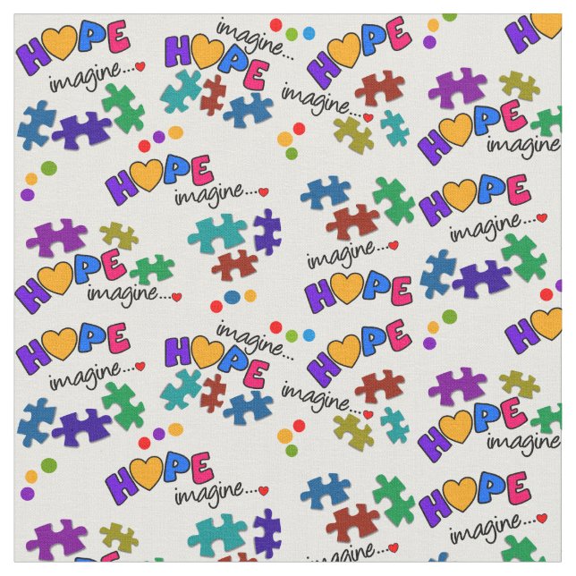 Tecido Esperança de consciência e imaginação do autismo (Detalhe)