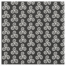 Espiral Célula Branca Tripla Triskele a Preto