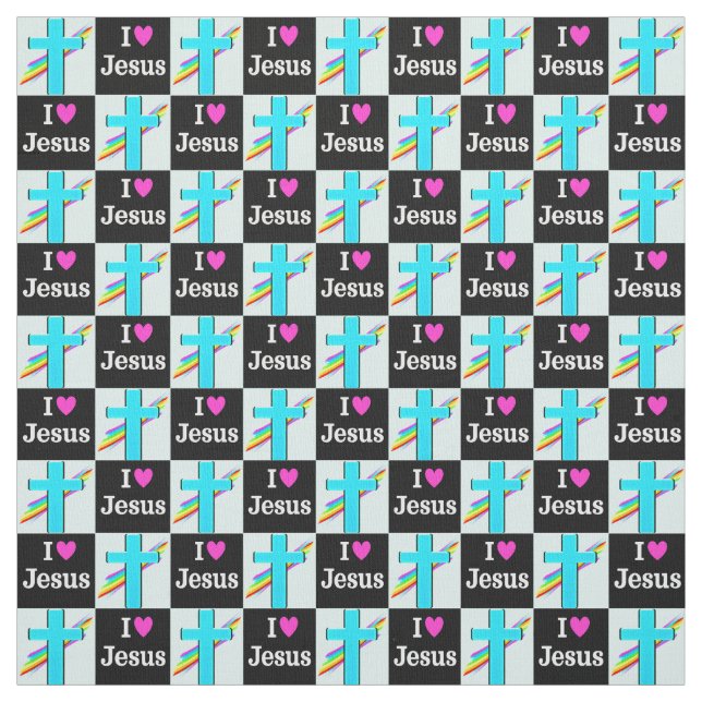 Tecido Espiritual e inspirador Eu amo Jesus (Modelo)