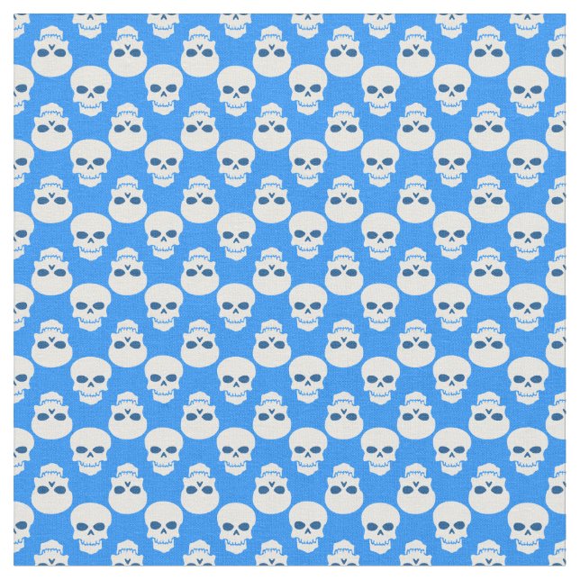 Tecido esqueleto do crânio azul-de-halloween gótico paste (Detalhe)