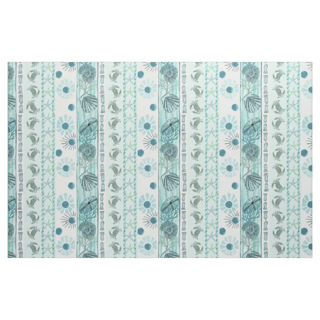 Tecido Estaleiros Do Oceano Boêmico Costeiro, Conchas E C (Fat Quarter)