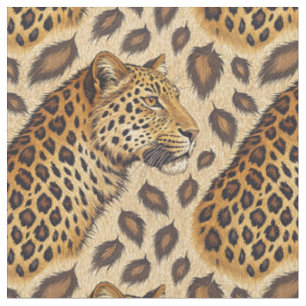 Tecido Estampa Majestosa de Leopardo - Padrão de Animal E