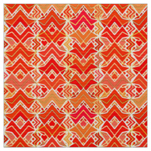 Tecido Estampa Tribal Batik, Laranja Mandarin e Laranja C