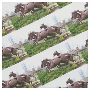 Tecido estátuas de cavalos
