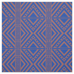 Tecido Estilo Africano Padrão Invisível. Cor azul
