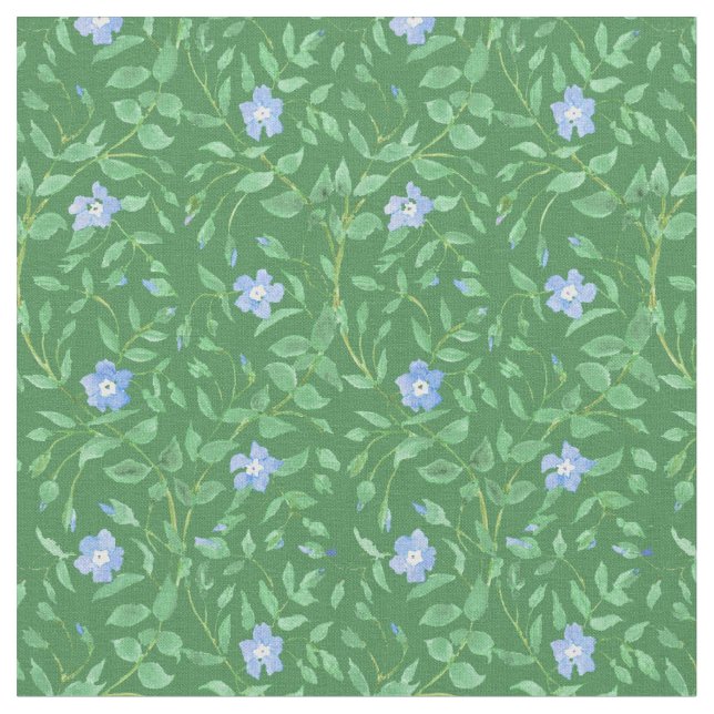Tecido Estilo country verde escuro azul da pervinca (Detalhe)