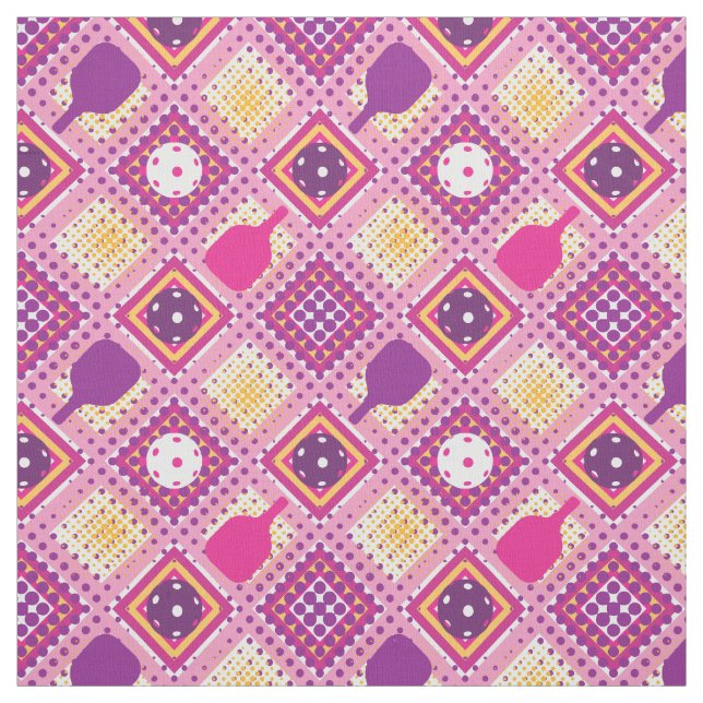 Tecido Estilo de piclebol - roxo, rosa, amarelo (Modelo)
