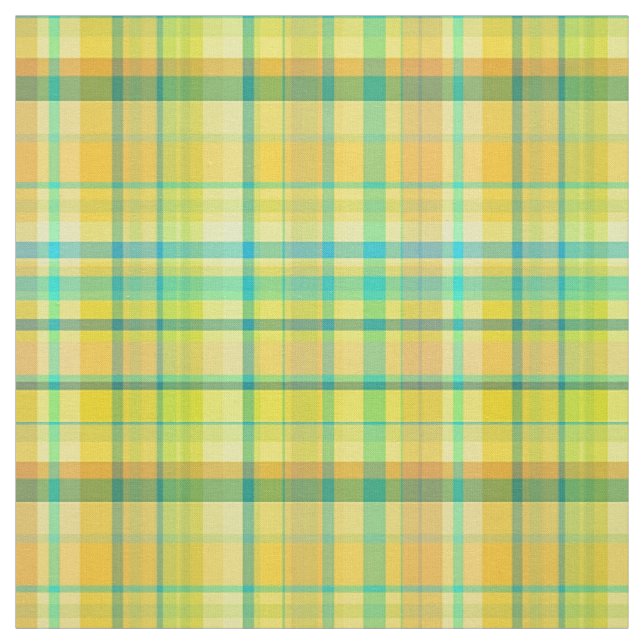 Tecido Estilo de Pré-Disquete Amarelo Teal Madras Xadrez  (Modelo)