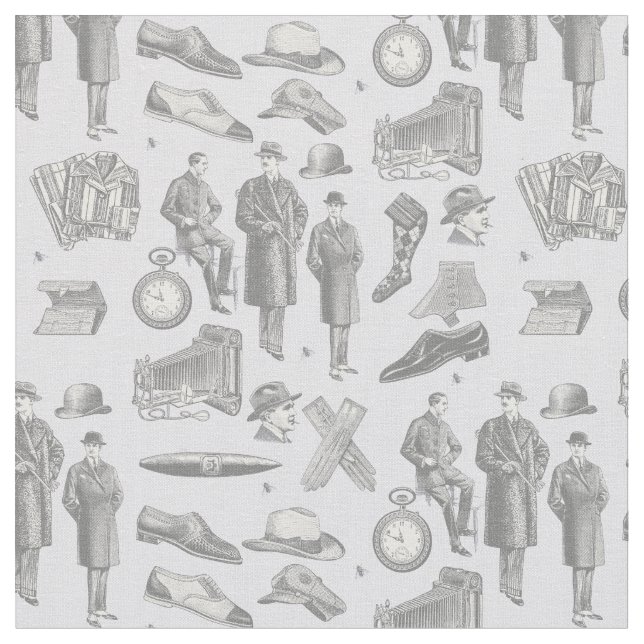 Tecido estilo masculino vitoriano antiguidades roupa masc (Detalhe)