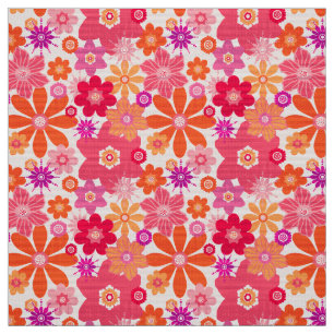 Tecido Estilo Retro Bastante Padrão Floral Cor - de-rosa