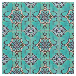 Tecido Estilo Tuscano do Teal Medallion Repetindo Padrão