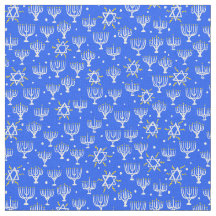 Estrela Menorah de David Hanukkah Padrão Azul Bran