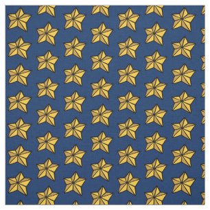 Tecido Estrela Náutica Azul Marinho Amarelo por Me