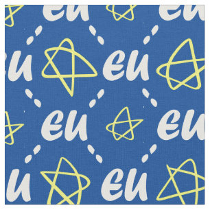Tecido Estrelas azuis amarelas da bandeira da União Euro